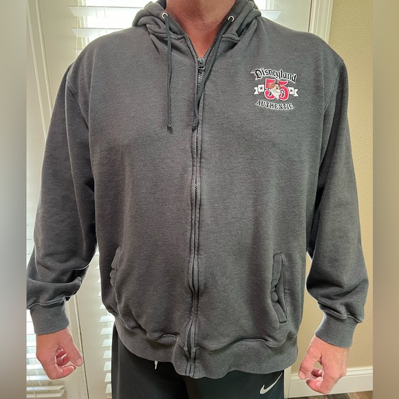 Mens Disney Parks Authentic Original XXL Full Zip Hoodie 1955 Embroidered Grumpy - Picture 2 of 12